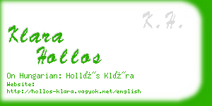 klara hollos business card